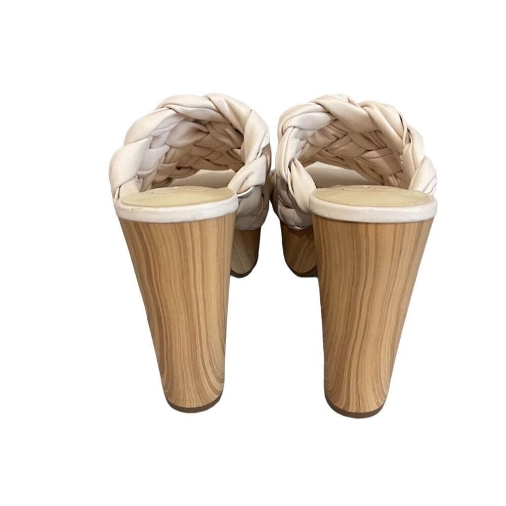 Jessica Simpson Supira Sandals Women's Tan/White Braided Platform Heels Size 9 - Picture 4 of 5